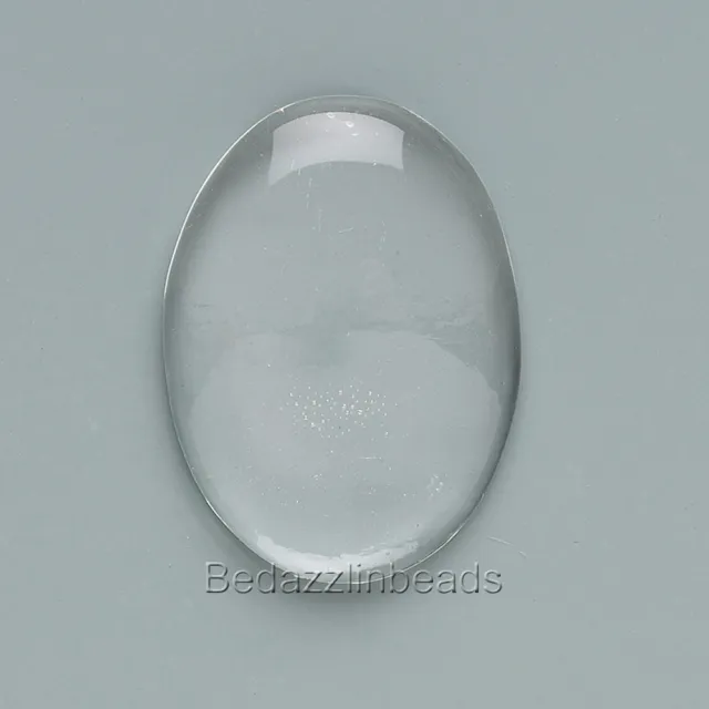 Clear Protective Flat Back Domed Oval Glass Cabochon for Magnifying Small - Big