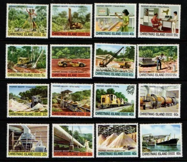 Australia Christmas Island 1980 1981 Phosphate Industry SG12-29, 136-43 MNH