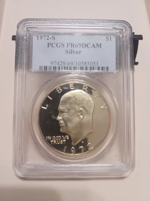 1972-S Silver Eisenhower Ike Dollar PR69DCAM PCGS Proof 69 Deep Cameo