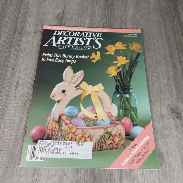 Libro de Trabajo de Artistas Decorativos Abril 1990 Pinta esta Cesta de Conejo