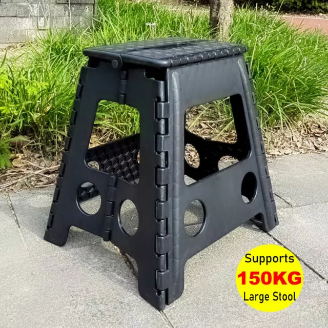 Folding Plastic Step Stool Foldable Heavy Duty Large150kg Stool Bathroom Kitchen