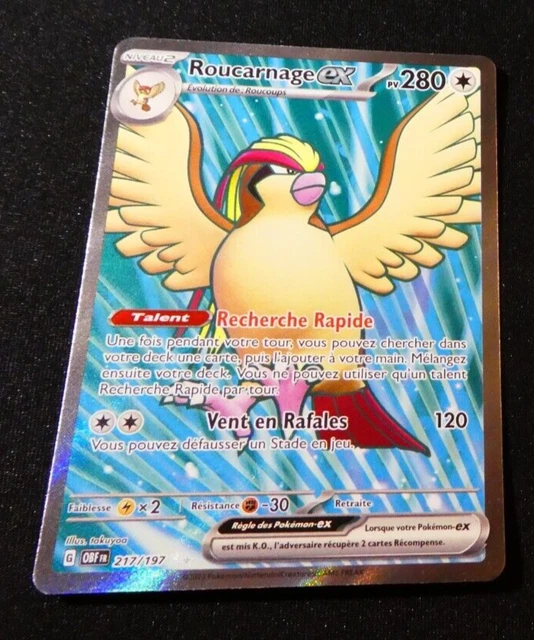 Pokemon Obsidian Flames Secret Card Holo Card Fr Roucarnage Ex 217/197 OBF