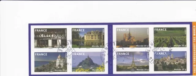 fr pub BC 329/ 336 auto adhésif France en timbre oblitéré cachet ronds 2009