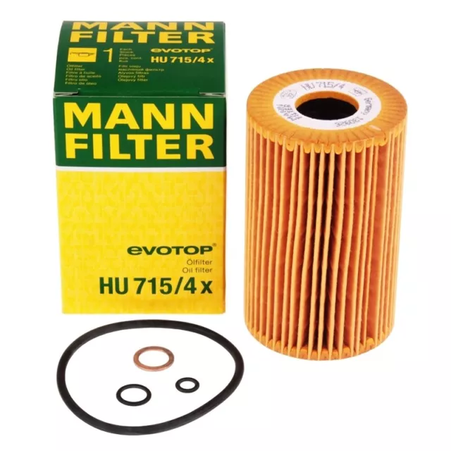 MANN-FILTER ÖLFILTER HU715/4X passend für BMW E36 E46 E34 E36 E91 Z3