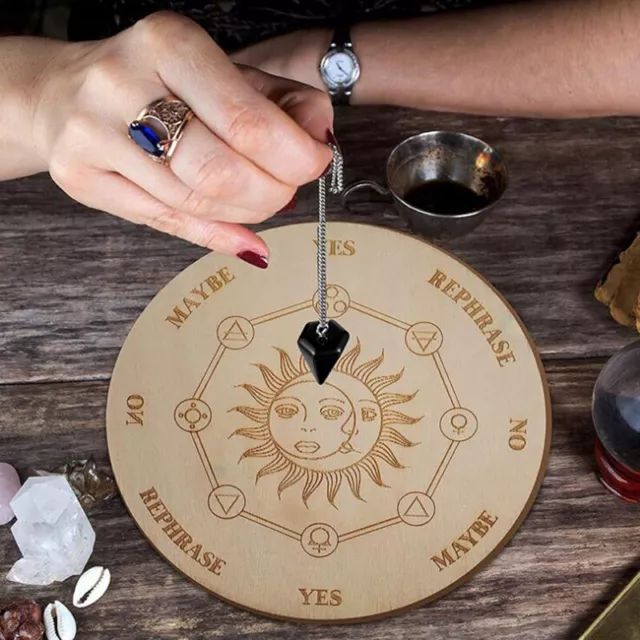 Wooden Pendulum Board with Moon Star Divination Energy Healing Meditation BoaEL