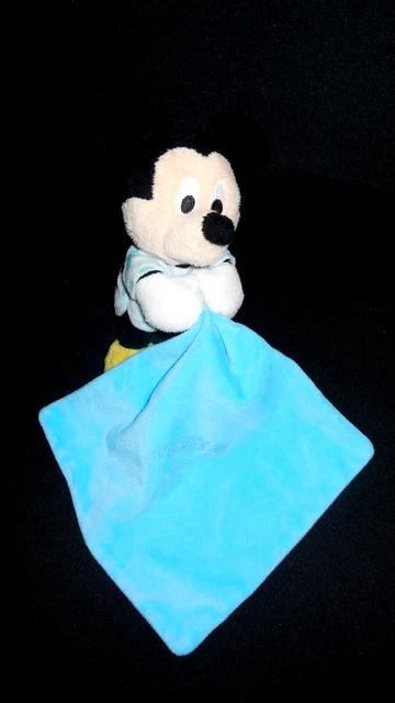 doudou peluche mouchoir Mickey bleu luminescent lune nuage étoile DISNEY