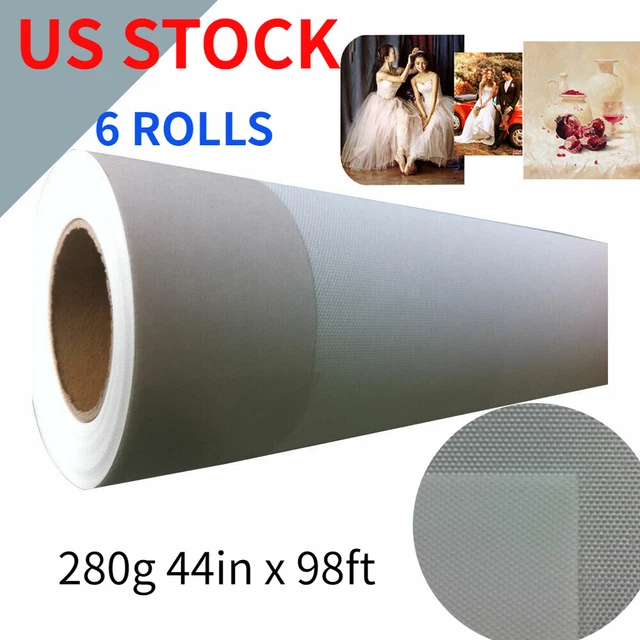 Lona de poliéster mate resistente al agua 44"" x 98 ft 280gsm resistente al agua 2"" núcleo 6 rollos