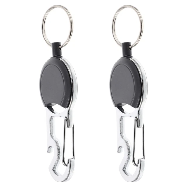 2 Pcs Legierung Einziehbarer Schlüsselanhänger Fräulein Für Frauen