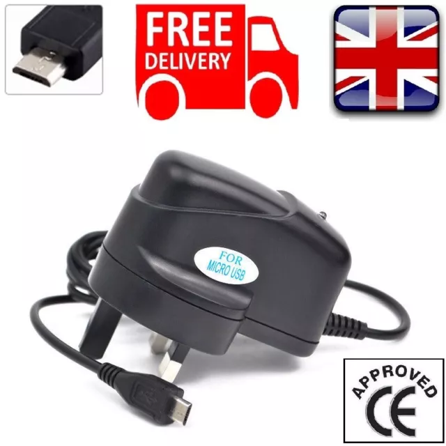 Uk Mains Micro Usb Wall Plug Mobile Phone Charger For Samsung Galaxy J7 J5 J3 J1