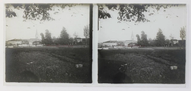 France Village Photo Stereo P50L3n3 Glass Plate Vintage c1930