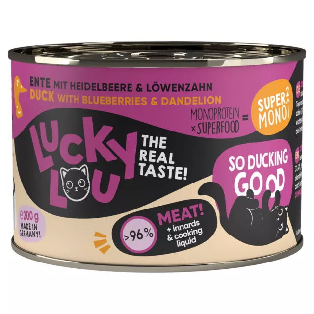 Lucky Lou Super Mono Canard 200 G, Nourriture pour Chat, Neuf