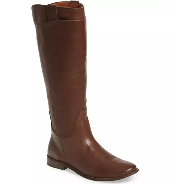 New in Box FRYE Womens Paige Tall Riding Boot Dark Brown Calf Shine 6.5 M $ 388