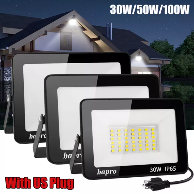 30W-100W Watt LED Flood Light Outdoor Security Garden Yard Spotlight Lamp 110V