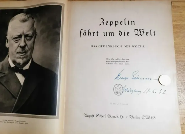 Orig.Hugo Eckener Unterschrift Zeppelin Junkers Pilot Nachlaß Signature Autogram