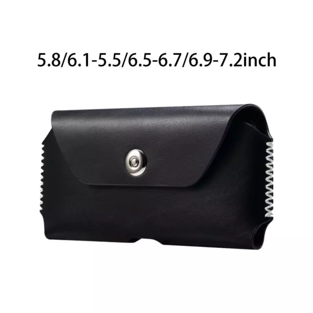 Universal PU Cell Phone Belt Pouch Scratch Proof Waist Bag Wallet Noir