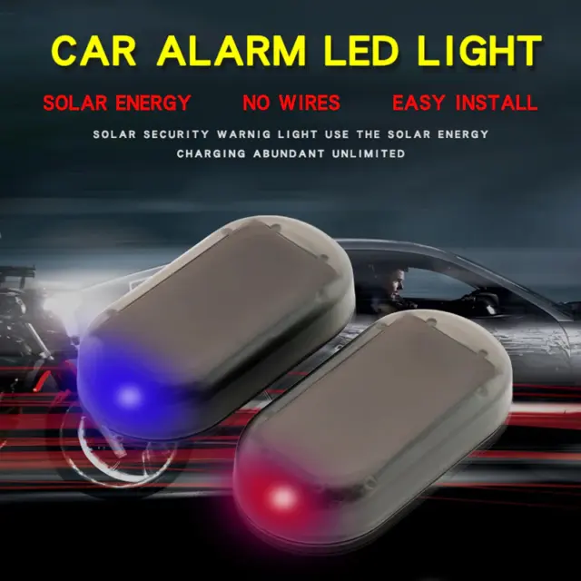 LED Warning Light Fake Solar Power Alarm Lamp Security System Theft Flash Blinki