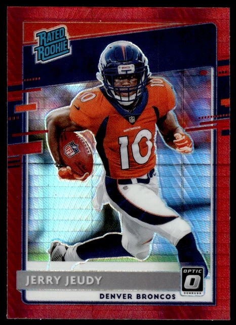 Jerry Jeudy 2020 Donruss Optic Red Hyper Prizm RC #157 Denver Broncos