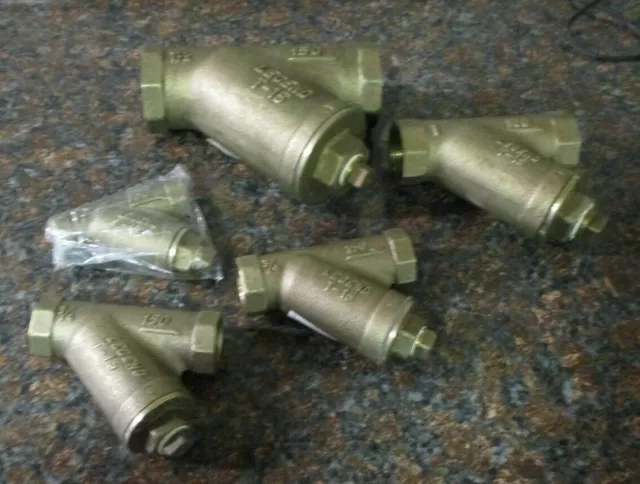 Lot Of 5 Legend T-15 Y Strainer Brass Valves 1-1/2" 1" 3/4" 1/2" Free Shipping