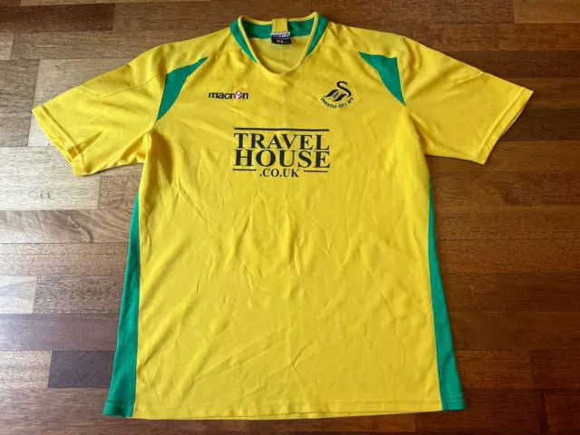 Swansea City away 3rd football shirt yellow third kit XL Macron 2006/07 original