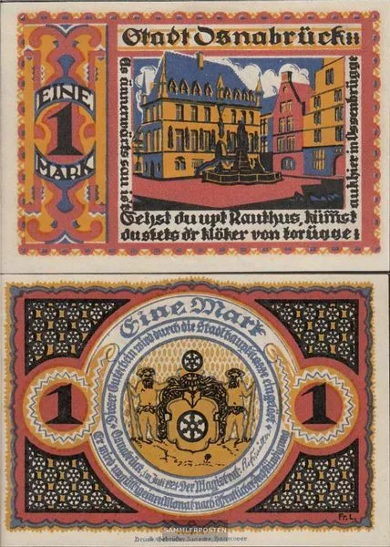 Deutsches Reich Notgeld der Stadt Osnabrück bankfrisch