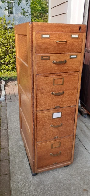 Antique Oak File Cabinet - Two Drawer Sizes - Quarter-sawn Oak Circa 1900's