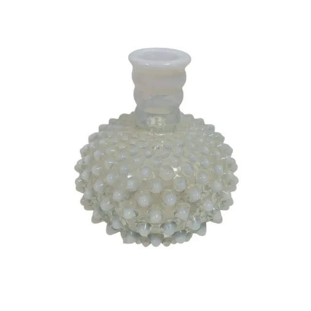 Vintage White Opalescent Hobnail Perfume Bottle No Stopper
