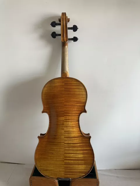 Master 4/4 Violin Solid flamed maple back old spruce top hand carved K3913