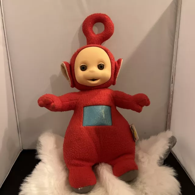 1998 Playskool Hasbro Teletubbies Po 15" Red Talking Stuffed Plush Toy Vtg WORKS