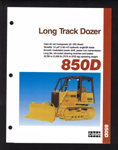 Case 850D Long Track Dozer 6 Page Foldout Type Brochure Ce42590