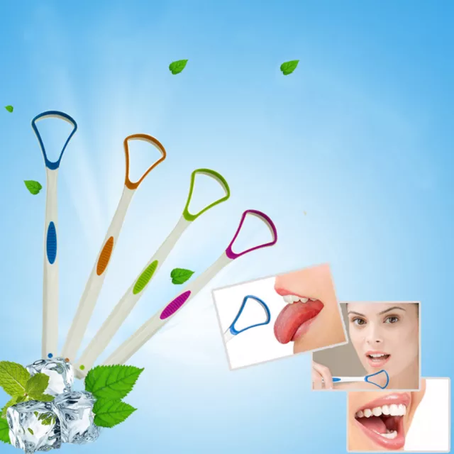 Tongue scraper oral dental care plastic tongue cleaner brush tool for oral ca_bj