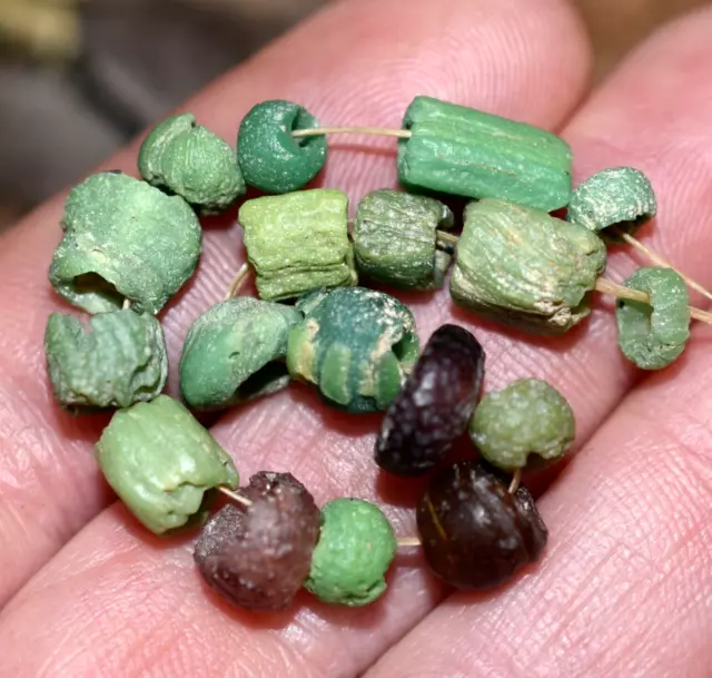 Rare Ancient Glass Excavated Dig Beads Afghanistan Trade Circa 1000 Years Old