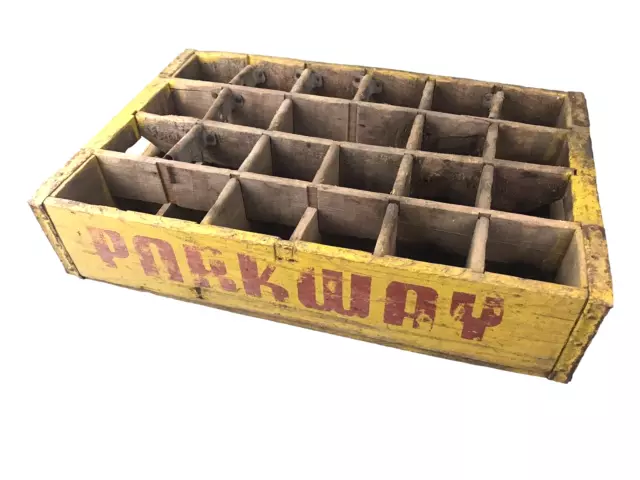 VERY RARE Vintage PARKWAY Wooden Wood Soda Pop Bottle Crate Carrier VA Virginia