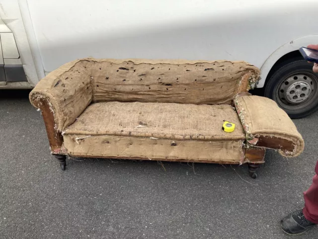 Victorian Chesterfield Drop End Sofa Frame For Refurbishing