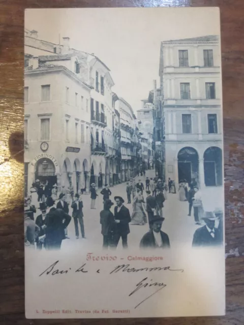 *Treviso-Calmaggiore* Cartolina Viaggiata Animata  - Inizio '900