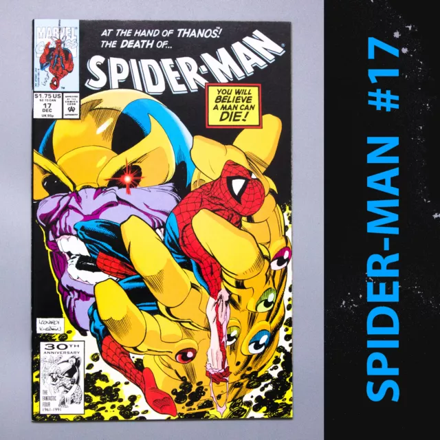 1991 Marvel SPIDER-MAN Vol. 1 Issue #17 Comic Book | NM / High Grade | Thanos