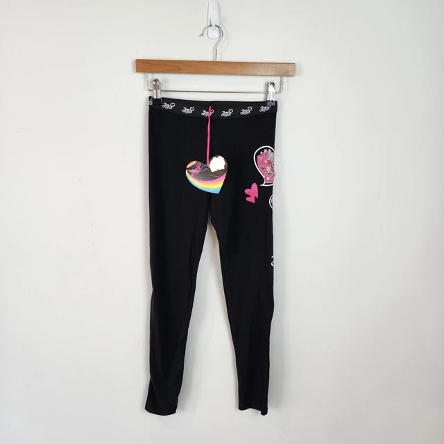 Girls Jojo Siwa Black Leggings Sequins Hearts Size 10 - 11 years
