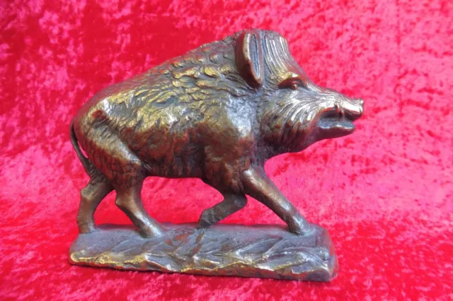 schöne, massive  Bronzefigur  , Wildschwein , Keiler ,  Bronze