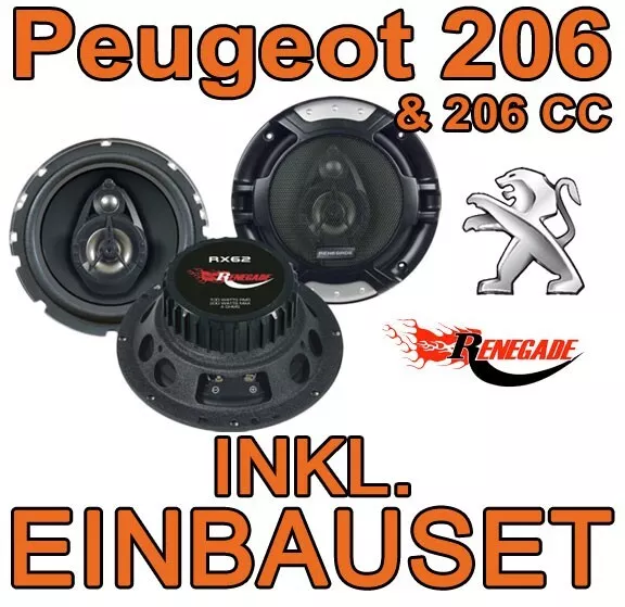 Peugeot 206 + SW CC 3-WEGE 200W LAUTSPRECHER BOXEN SET Renegade Triaxe Koaxe NEU