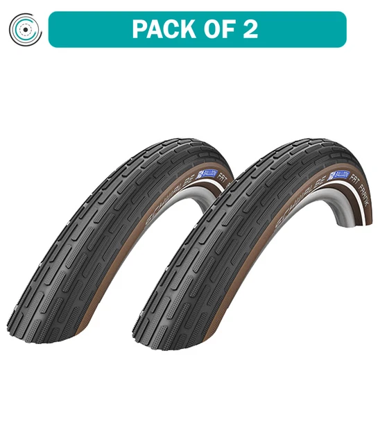 Pack of 2 Schwalbe Fat Frank 700x50 Clincher Wire TPI 65 Blk/Cfe/Ref Reflective