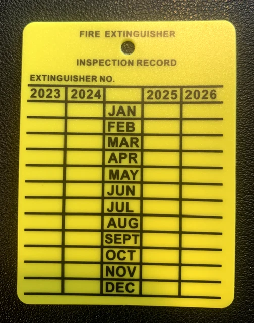 🔥🧯50PLASTIC FIRE EXTINGUISHER 4Year Inspection Tags 202320242025