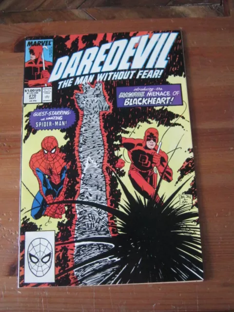 Daredevil Vol. 1 #270 Sept 1989 Spider-Man app Marvel 1st app of Blackheart ZCO4