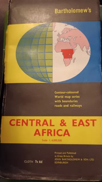 Bartholomew's Vintage Map Central & East Africa