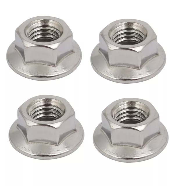 4pcs M12x1.75mm Pitch Metric Thread 304 Stainless Steel Left Hand Hex Flange Nut