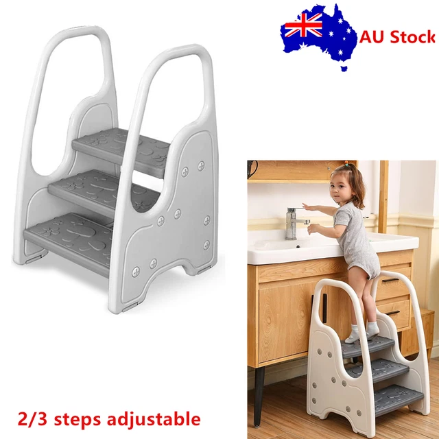 Toddler Step Stool 3 Steps Ladder Tower Kids Bathroom Sink Kitchen Counter Stand