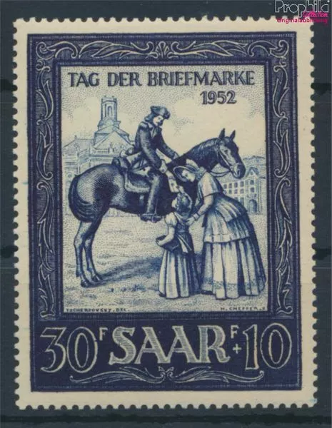 Briefmarken Saarland 1952 Mi 316 (kompl.Ausg.) mit Falz Pferde(9385530