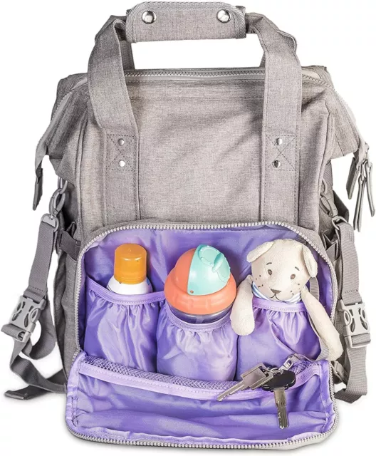 Travel-Ready Waterproof Diaper Bag Backpack for Moms & Dads with Changing Pad