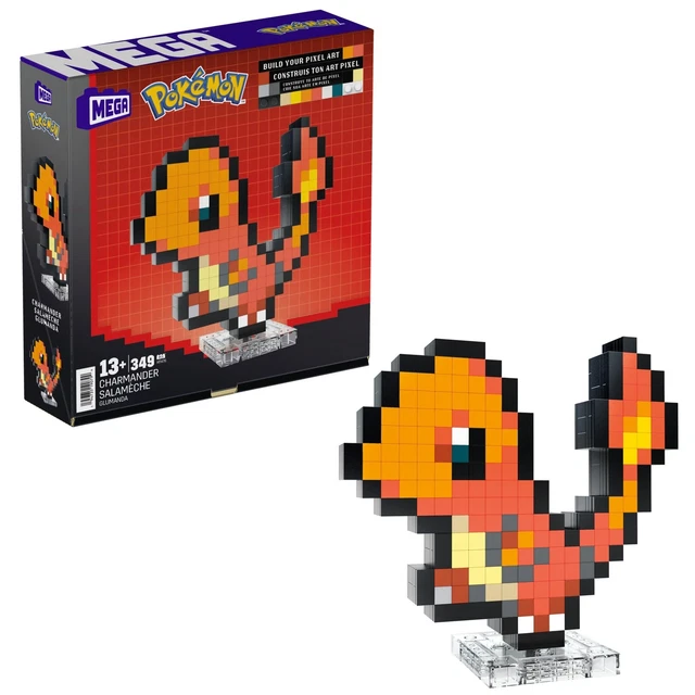 Mega Pokémon Salamèche Et Pichu – Coffret 2 Poké Balls Avec 40 Pièces De Construction