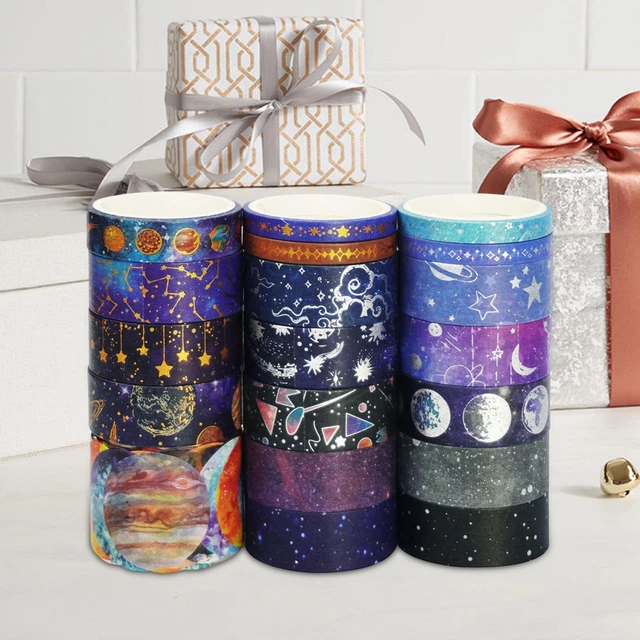 Washi Tape Set Ruban de Masquage Décoratif Ciel Étoilé pour Journal