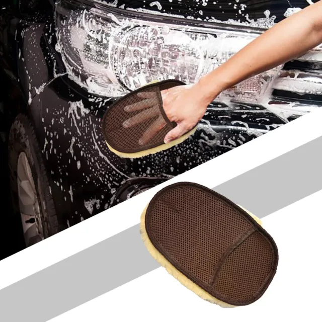 Car Wash Wool Gloves Car Supplies Cleaning Rubber Cleaning Gloves Reusable Large