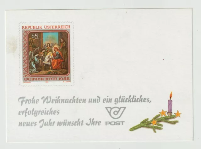 ÖPT - Glückwunschkarte 1988 Christkindl, Weihnachten  (C49)